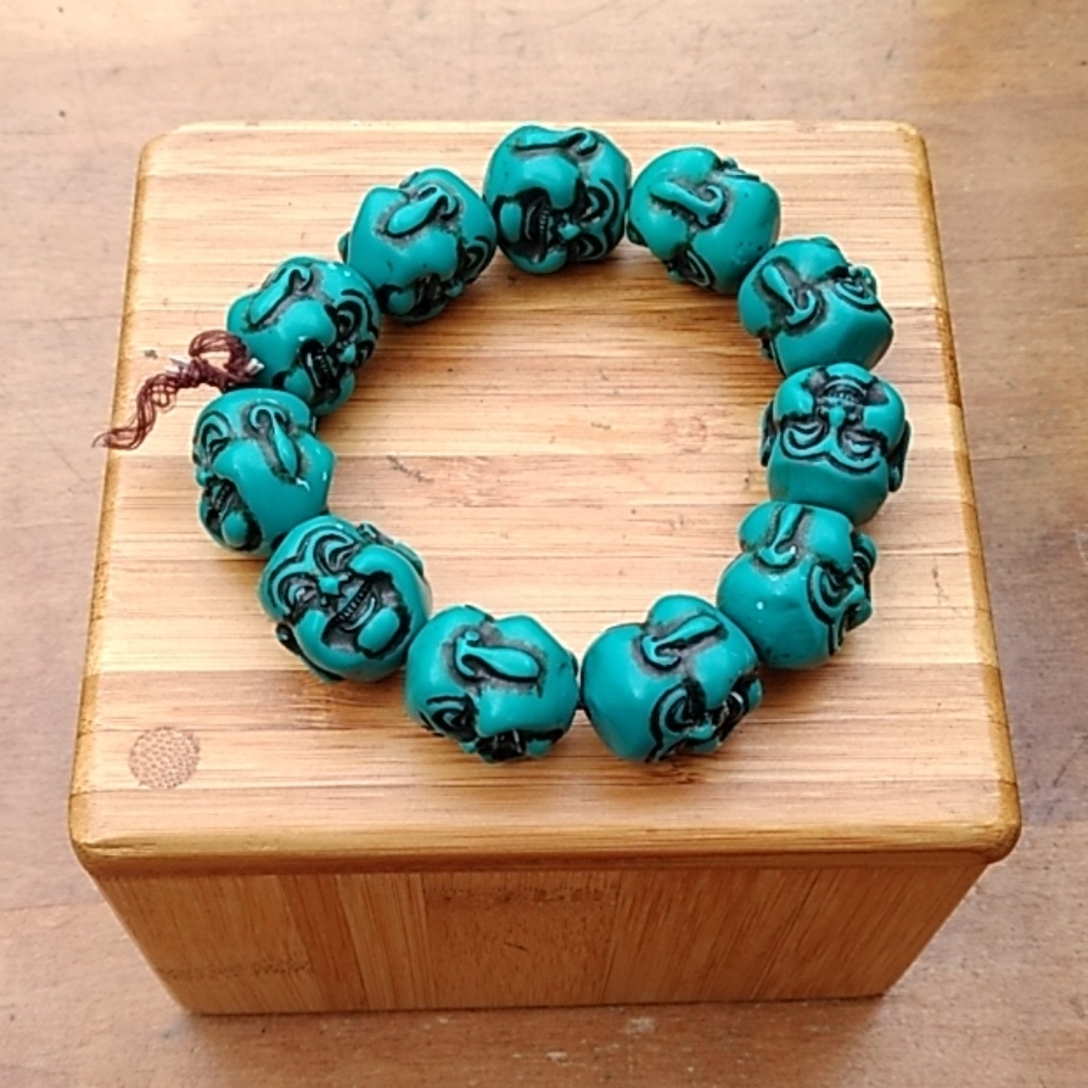 Tibetan Buddha Head Turquoise Beads - Picture 2 of 6